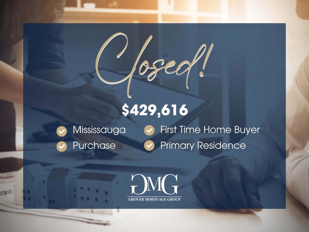 Deepika Grover’s mortgage team closed a $429,616 Mississauga purchase, helping first-time buyers secure financing for their primary residence with confidence.